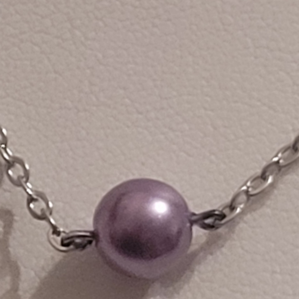 Necklace Faux Purple Bead
